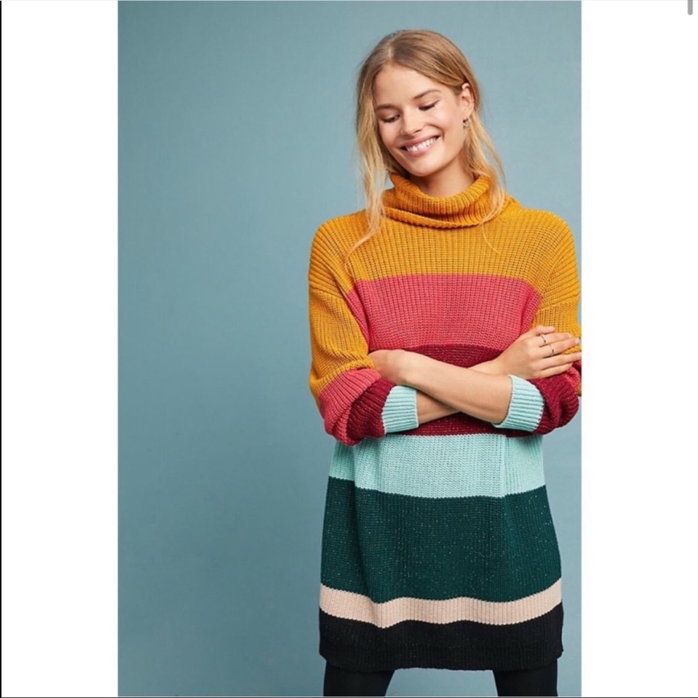 Anthropologie Multicolor Striped Sweater